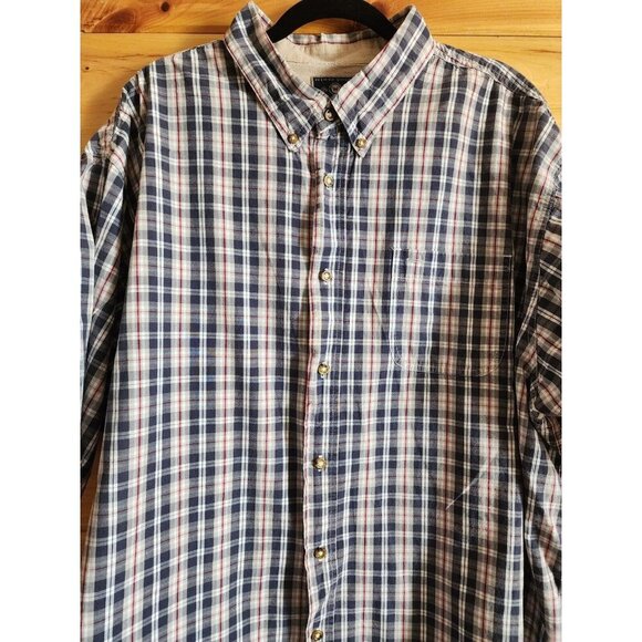 Mens 3XL Wrangler Short Sleeve Button Down Shirt Blue plaid Big and Tall - Picture 10 of 14